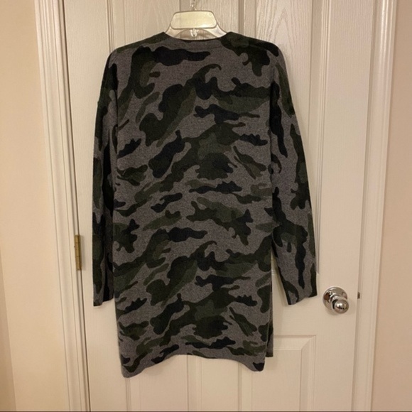 MAGASCHONI Cashmere Camo Open Front Cardigan in Olive Camo Size XS - Picture 7 of 9